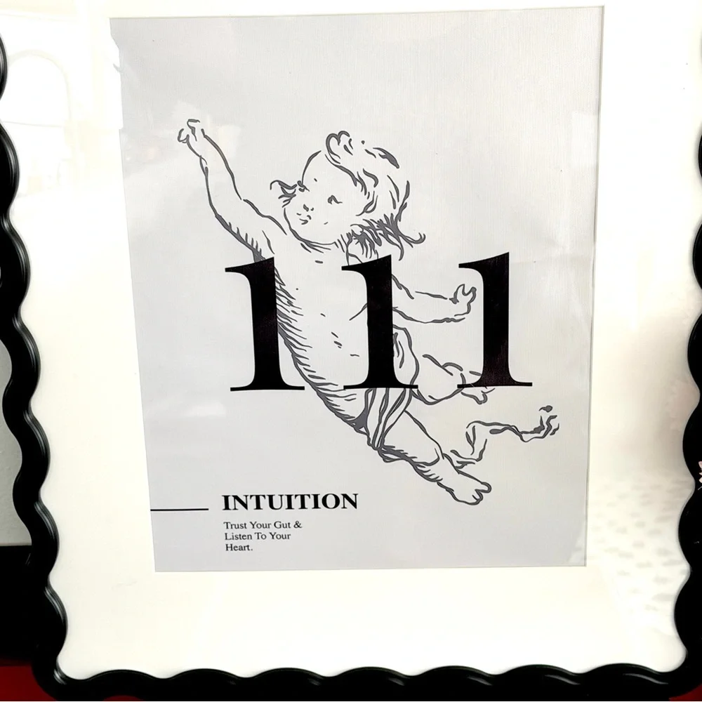 Angel Numbers 111 Intuition Spiritual Canvas Art Print Cupid Squiggle Framed Art